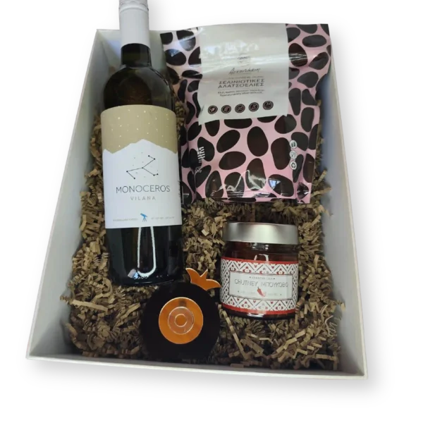 Merry Monoceros Box 2 Premium χριστουγεννιάτικο εταιρικό δώρο με ελληνικά προϊόντα