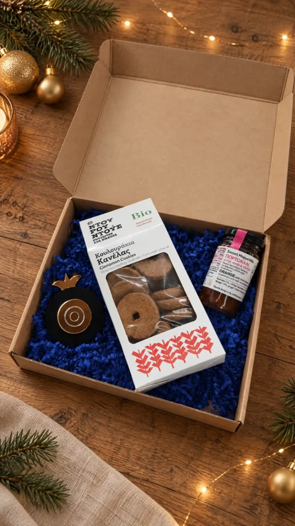 Santa’s Sweet Luck Premium χριστουγεννιάτικο εταιρικό δώρο με ελληνικά προϊόντα